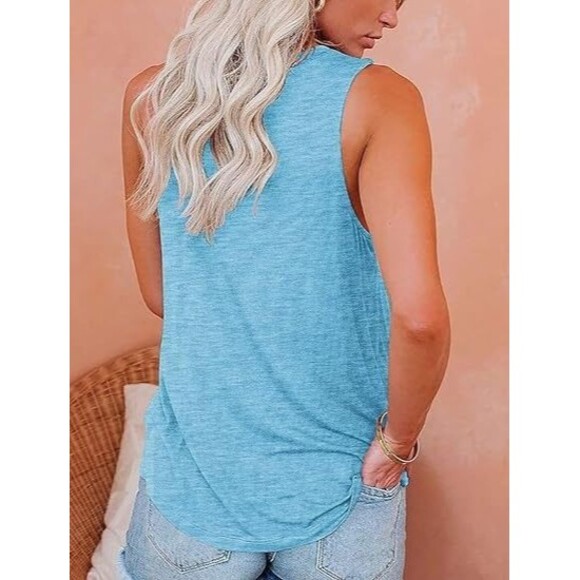 Bliwov Womens Summer Tank Tops Beach Vacation Crewneck XL - Picture 4 of 5